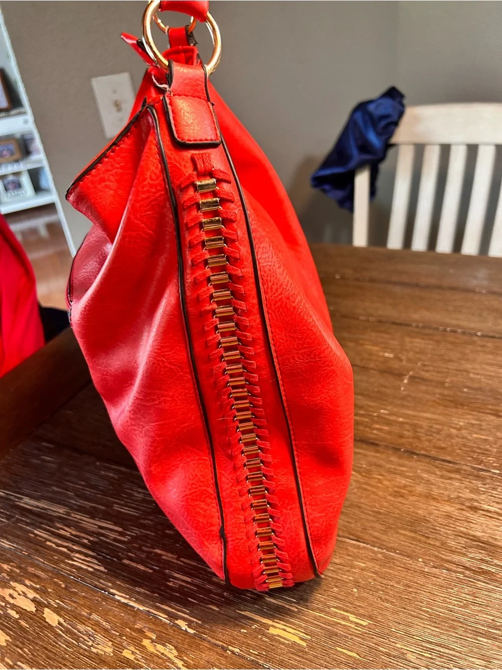 NWOT red purse with gold hardware 14x12